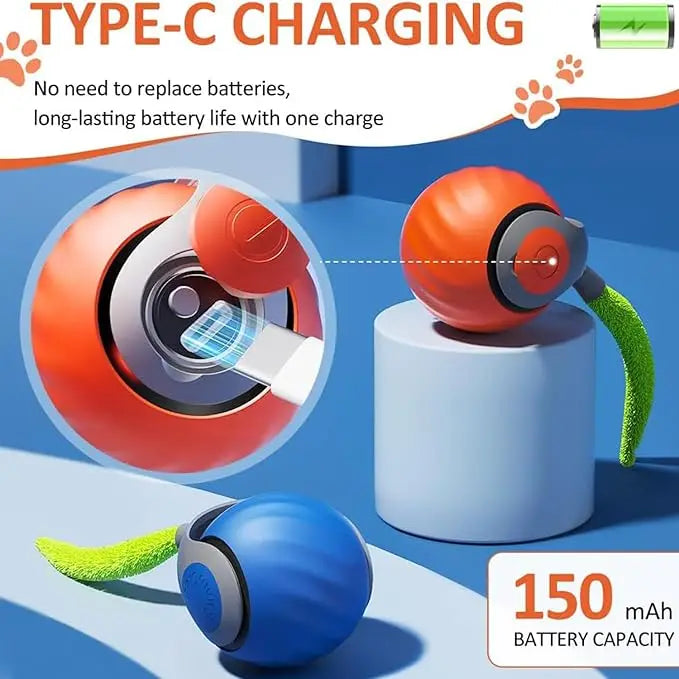 Slimme rollende kattenspeeltje - USB oplaadbare interactieve bal