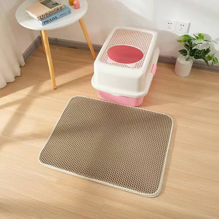 Waterproof Cat Litter Mat – Double Layer, Non-Slip, Washable Pad + Free Gift