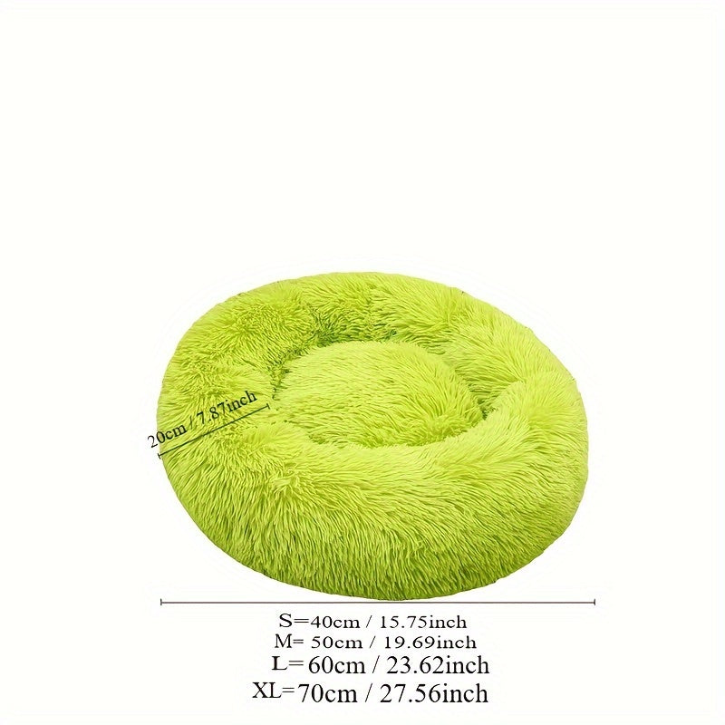 Soft Plush Round Dog Bed – Self-Warming Pet Nest