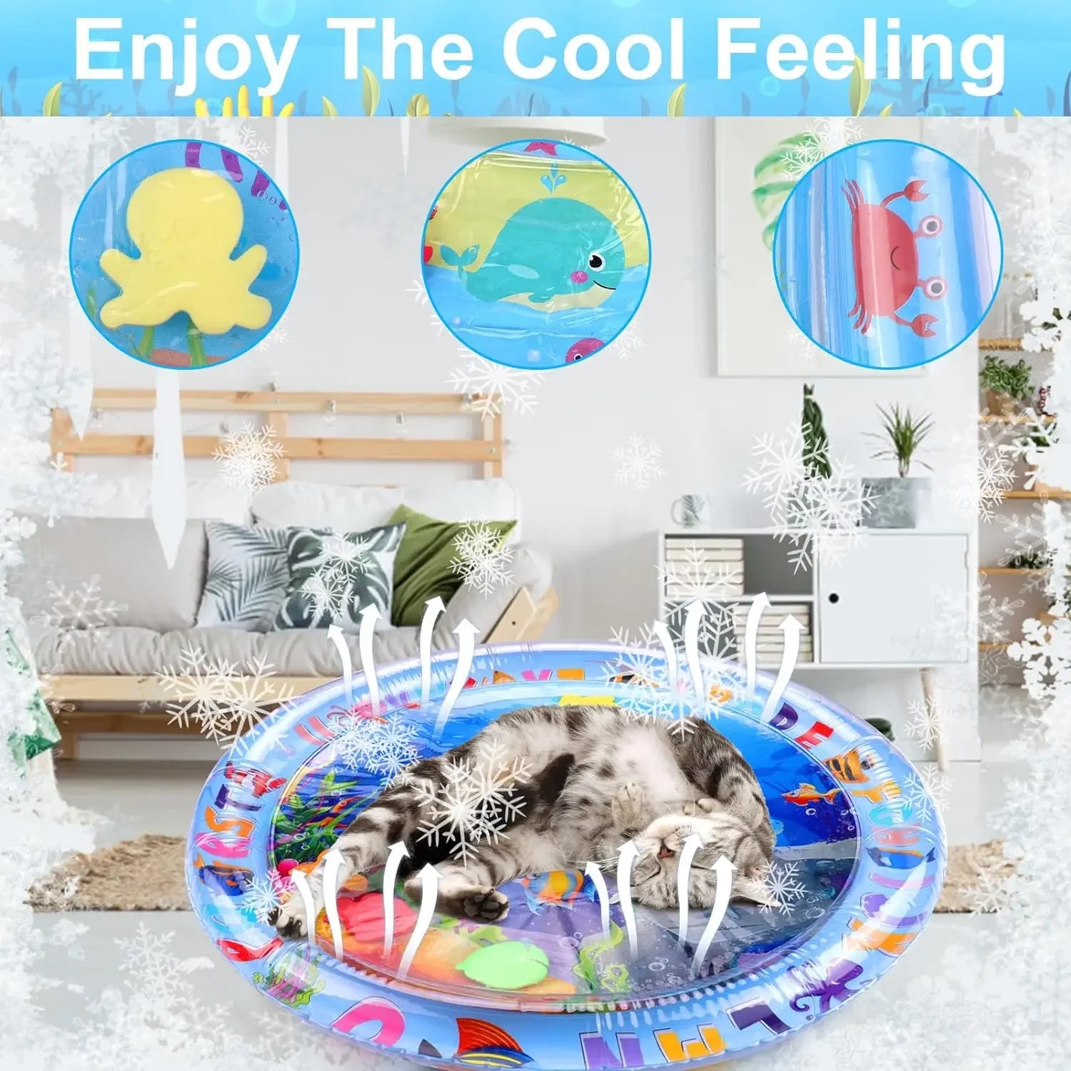 Inflatable Water Play Mat – Ocean-Themed Sensory Toy for Pets