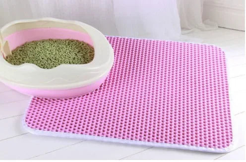 Waterproof Cat Litter Mat – Double Layer, Non-Slip, Washable Pad + Free Gift