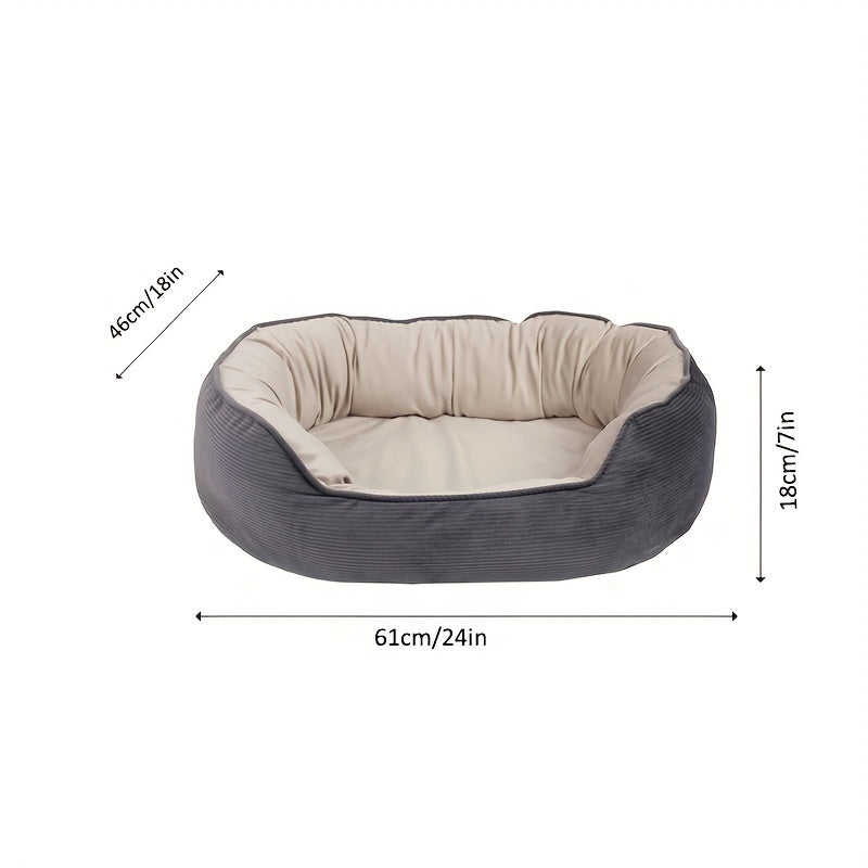 Warm Plush Dog Sofa Bed – Semi-Enclosed Cozy Pet Cushion