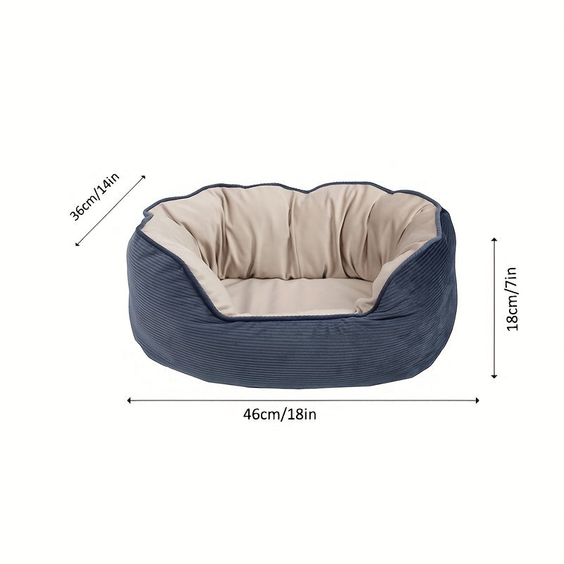Warm Plush Dog Sofa Bed – Semi-Enclosed Cozy Pet Cushion