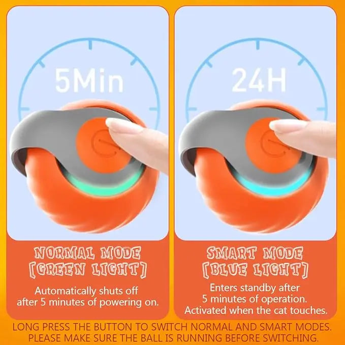 Slimme rollende kattenspeeltje - USB oplaadbare interactieve bal