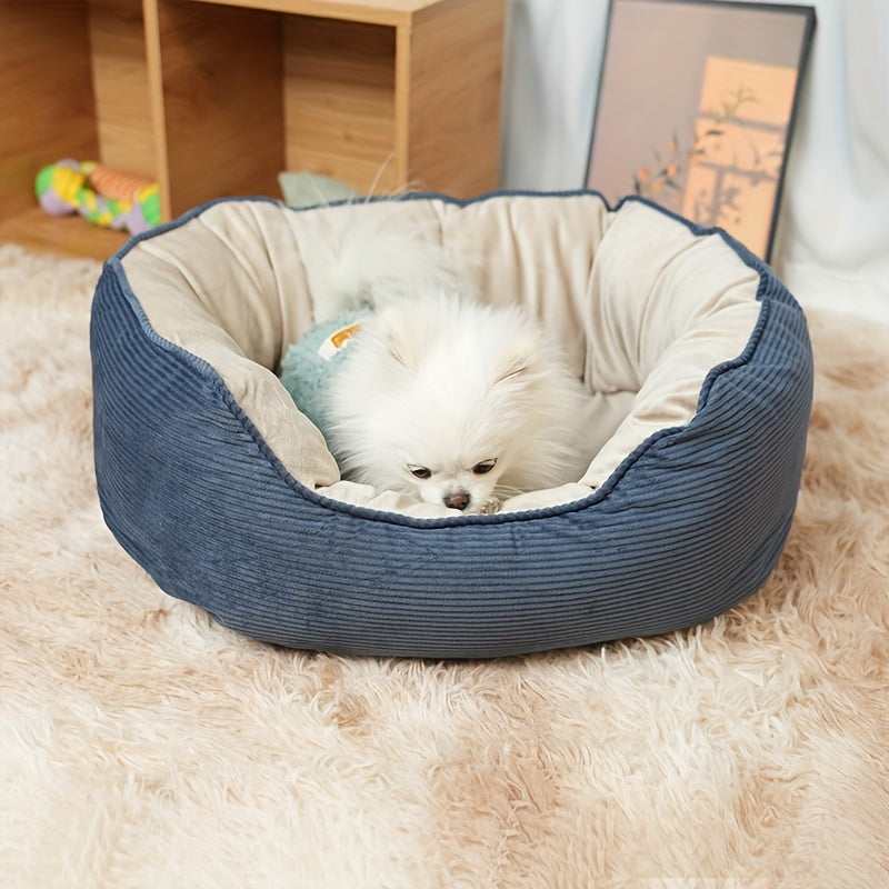 Warm Plush Dog Sofa Bed – Semi-Enclosed Cozy Pet Cushion