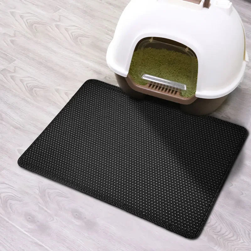 Waterproof Cat Litter Mat – Double Layer, Non-Slip, Washable Pad + Free Gift