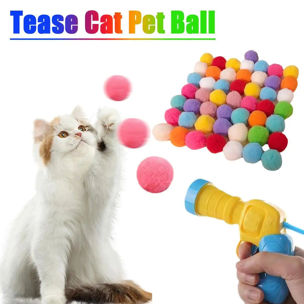 Interactive Cat Launcher Toy – Plush Ball Shooter for Kittens