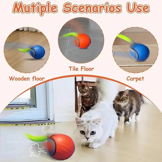 Slimme rollende kattenspeeltje - USB oplaadbare interactieve bal