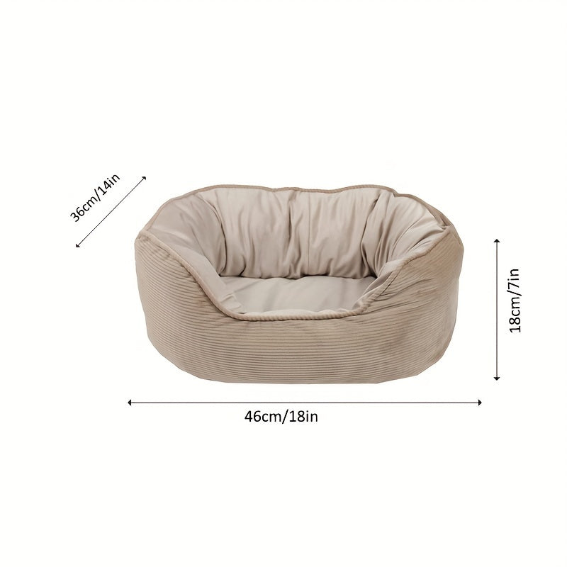 Warm Plush Dog Sofa Bed – Semi-Enclosed Cozy Pet Cushion