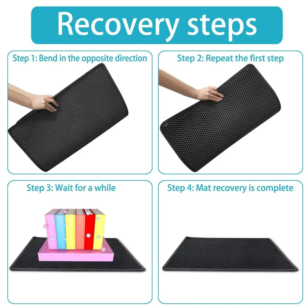 Waterproof Cat Litter Mat – Double Layer, Non-Slip, Washable Pad + Free Gift