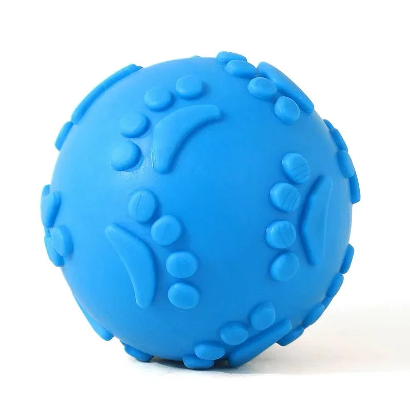 Dog Footprint Squeaky Ball – Bite-Resistant & Teeth-Cleaning Toy
