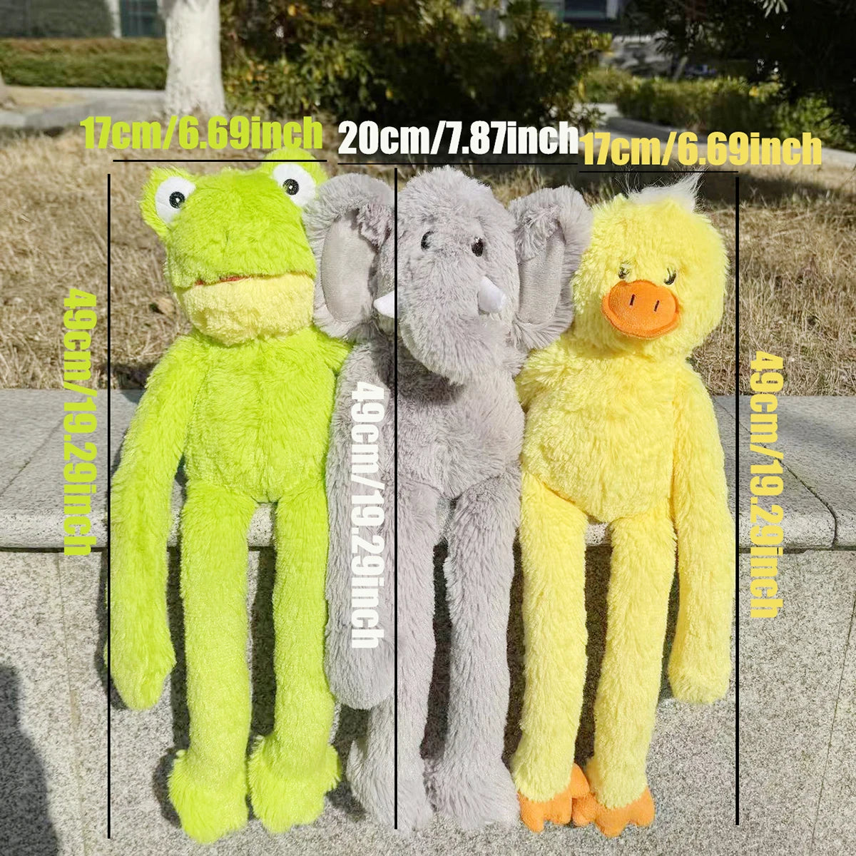 Squeaky Plush Dog Toy – Cute Chicken, Frog & Elephant Companions