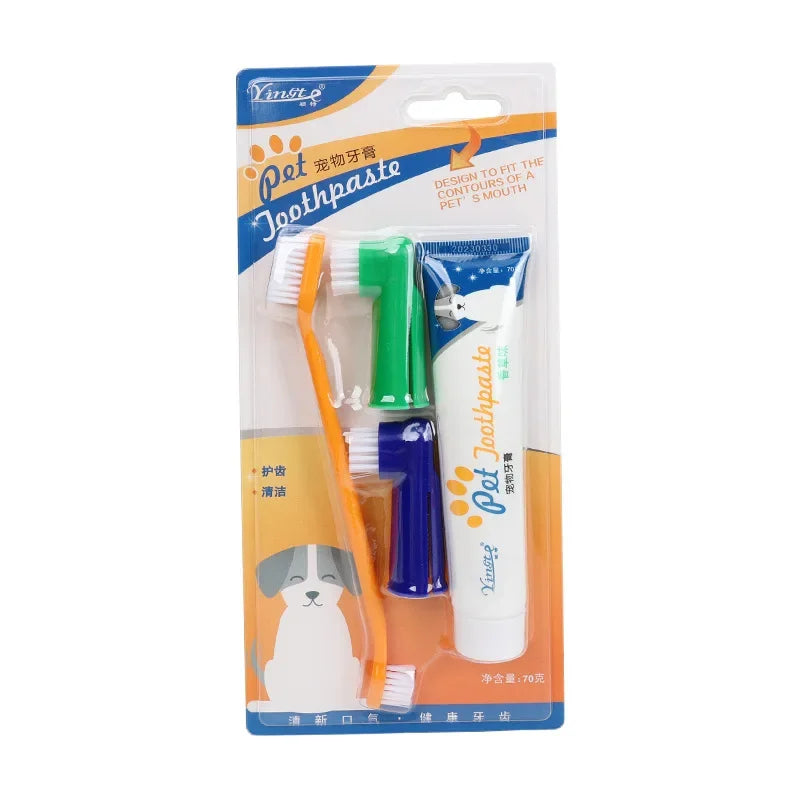 Pet Dental Care Kit – Toothbrush & Natural Toothpaste for Dogs & Puppies