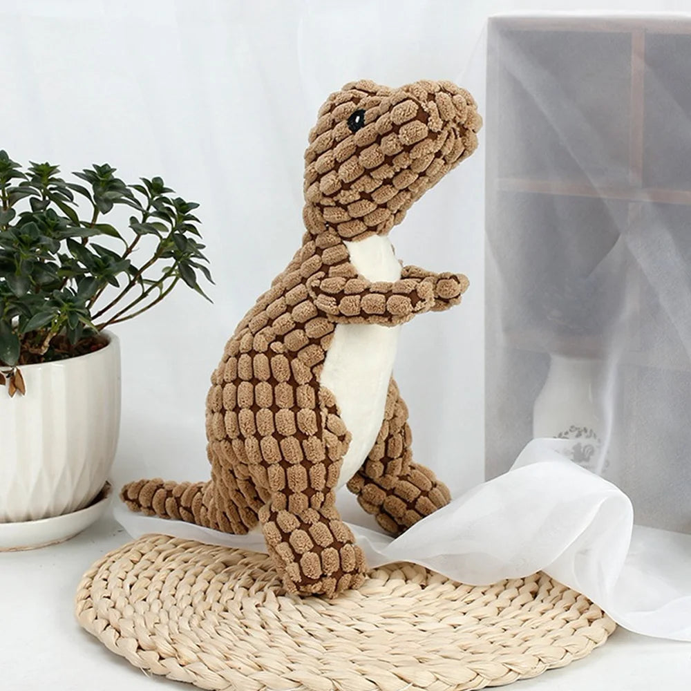 Plush Dinosaur Chew Toy – Interactive & Soft for Dogs and Cats