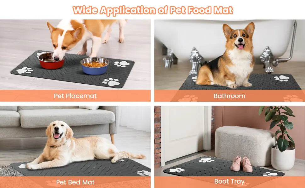 Waterproof Pet Feeding Mat – Absorbent, Quick Dry Placemat for Dogs & Cats