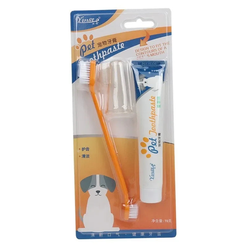 Pet Dental Care Kit – Toothbrush & Natural Toothpaste for Dogs & Puppies