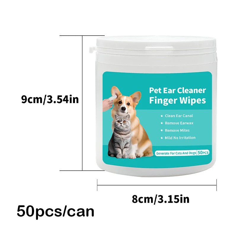 Pet Ear Cleaning Finger Wipes – Natural Ear Care for Dogs & Cats