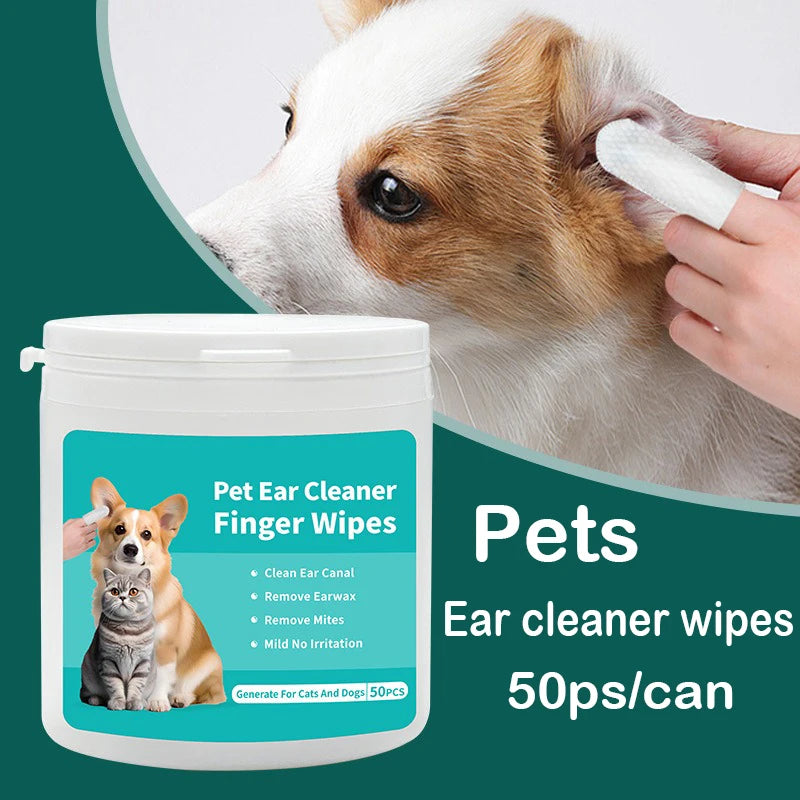 Pet Ear Cleaning Finger Wipes – Natural Ear Care for Dogs & Cats