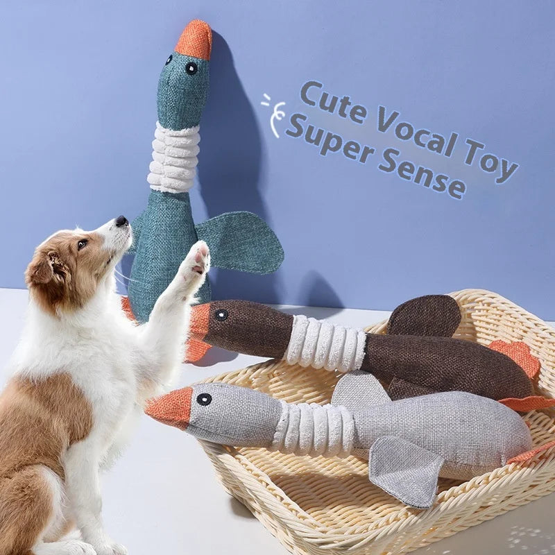 Interactive Plush Pet Chew Toy – Squeaky & Teeth-Cleaning for Cats & Dogs