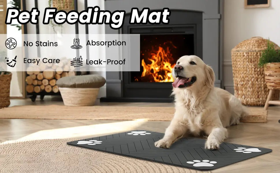 Waterproof Pet Feeding Mat – Absorbent, Quick Dry Placemat for Dogs & Cats