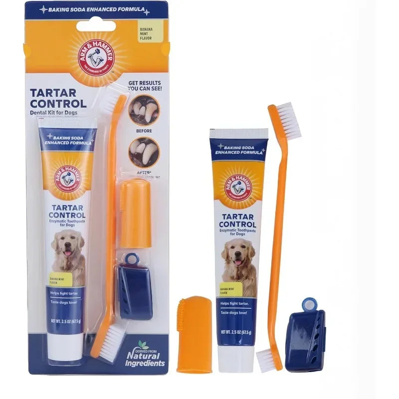Pet Dental Care Kit – Toothbrush & Natural Toothpaste for Dogs & Puppies
