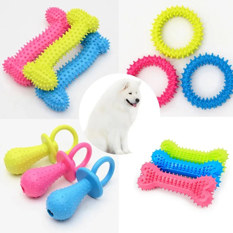 Rubber Chew Toy – Bite-Resistant & Teeth-Cleaning for Small Dogs