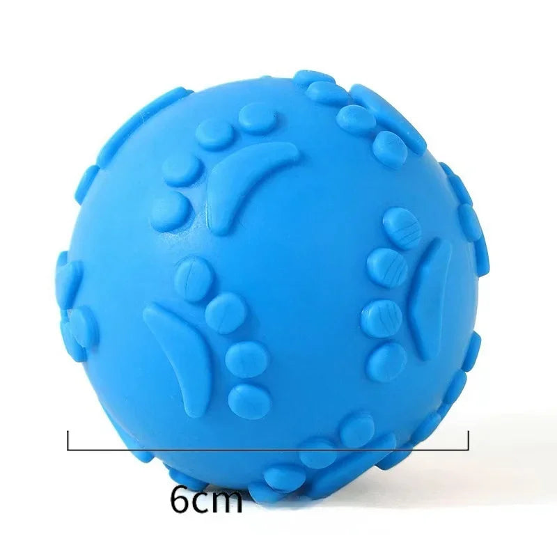 Dog Footprint Squeaky Ball – Bite-Resistant & Teeth-Cleaning Toy