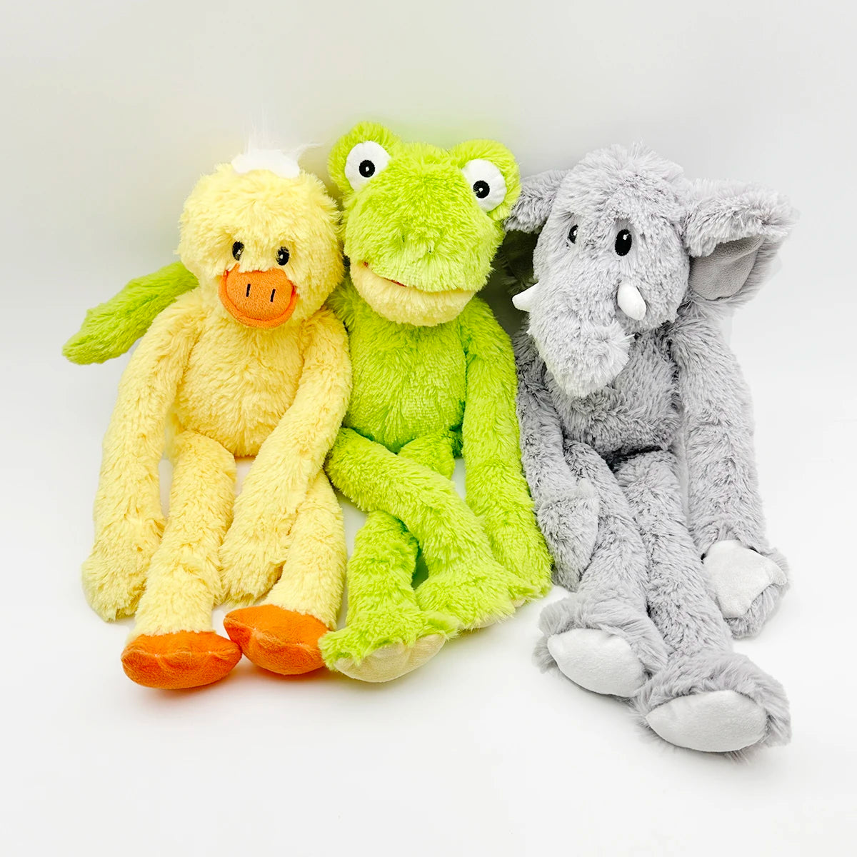 Squeaky Plush Dog Toy – Cute Chicken, Frog & Elephant Companions