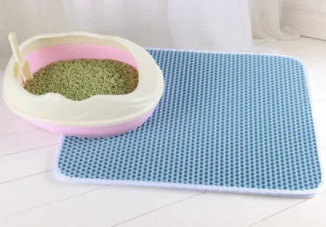 Waterproof Cat Litter Mat – Double Layer, Non-Slip, Washable Pad + Free Gift