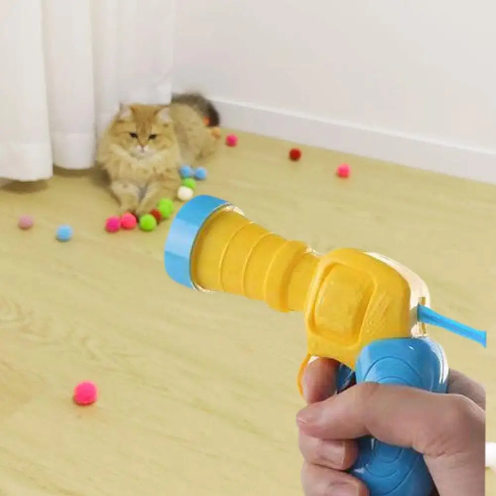 Interactive Cat Launcher Toy – Plush Ball Shooter for Kittens