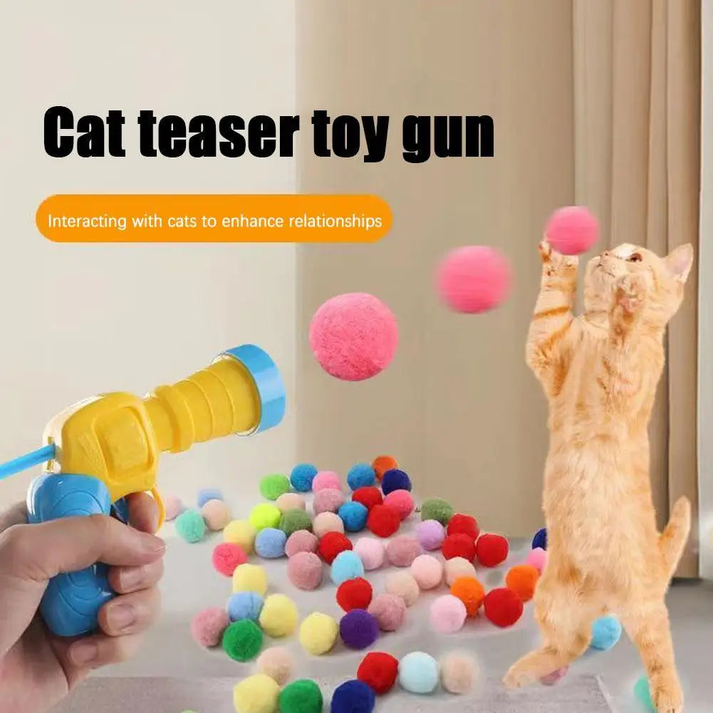 Interactive Cat Launcher Toy – Plush Ball Shooter for Kittens