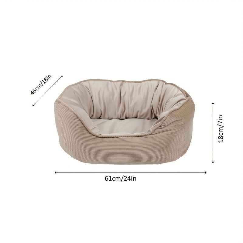 Warm Plush Dog Sofa Bed – Semi-Enclosed Cozy Pet Cushion