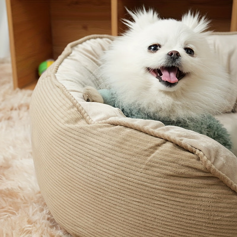 Warm Plush Dog Sofa Bed – Semi-Enclosed Cozy Pet Cushion