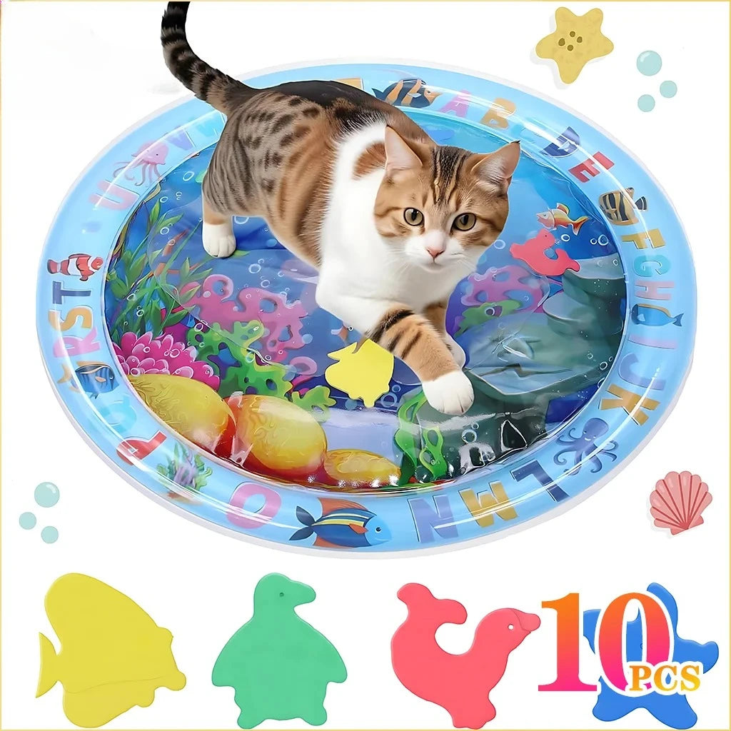 Inflatable Water Play Mat – Ocean-Themed Sensory Toy for Pets